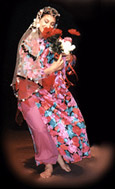 Judith in costume performing with Voices of Sepharad